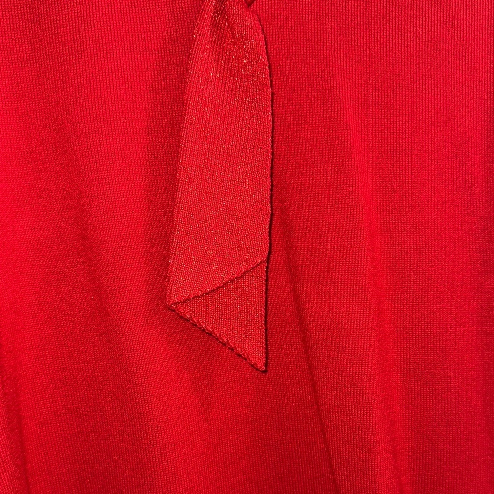 Allison Daley Red V-Neck Sweater with Tie Detail size M - Picture 7 of 8